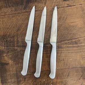 Oneida Set of 3 Serrated Steak Knives 4.5" Stainless‎ Flatware Replacement Knife